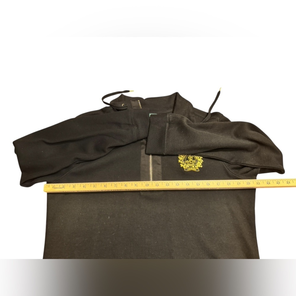 Lauren Ralph Lauren Large Black Knit Crest Logo Quarter Zip Sweater High Neck - Picture 15 of 16